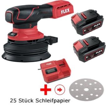 Akku - Exzenterschleifer - ORE 5-150 - 18 EC C Flex, DM 150, 2x Akku 18/5.0 Ah+Ladegerät+Koffer LBoxx 